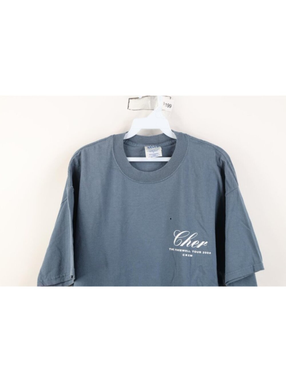 Vintage Mens XL Distressed Crew The Farewell Tour 2004 Cher Band T-Shirt Blue - Picture 2 of 12